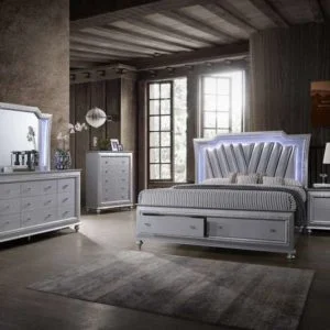 Silver king bed